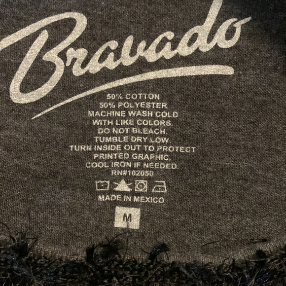 Bravado Guns and Roses SZ M Gray/White Embellished Neck Short Sleeves T-Shirt - Picture 5 of 8